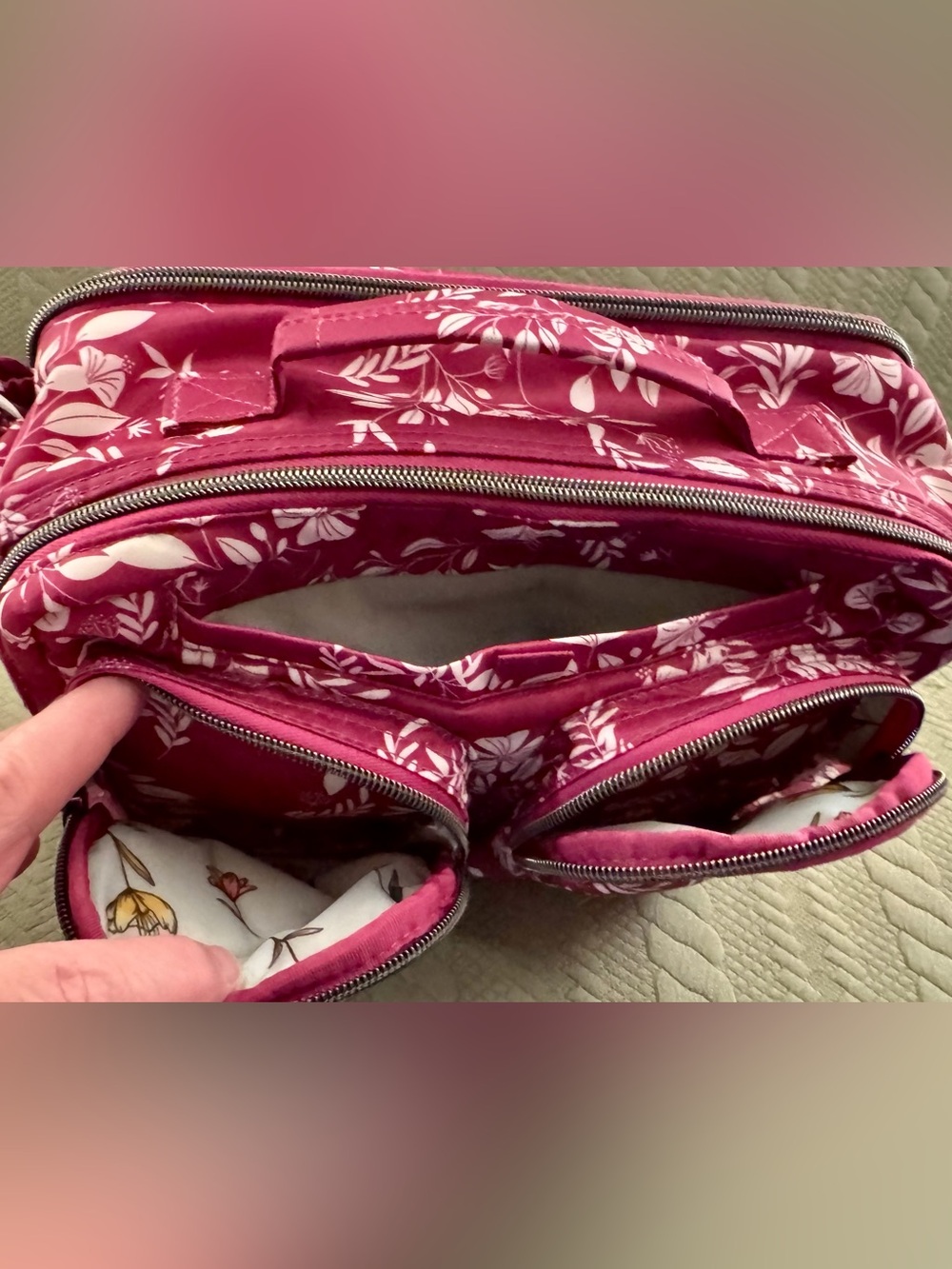 Lug Rider Crossbody w/Top Handle Bag Flourish Berry EUC - Picture 13 of 16